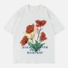 hand painted rose tee youthful & vibrant design 1648