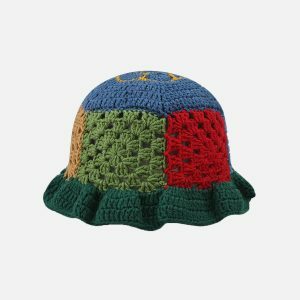 handmade crochet bucket hat   chic open knit design 1826