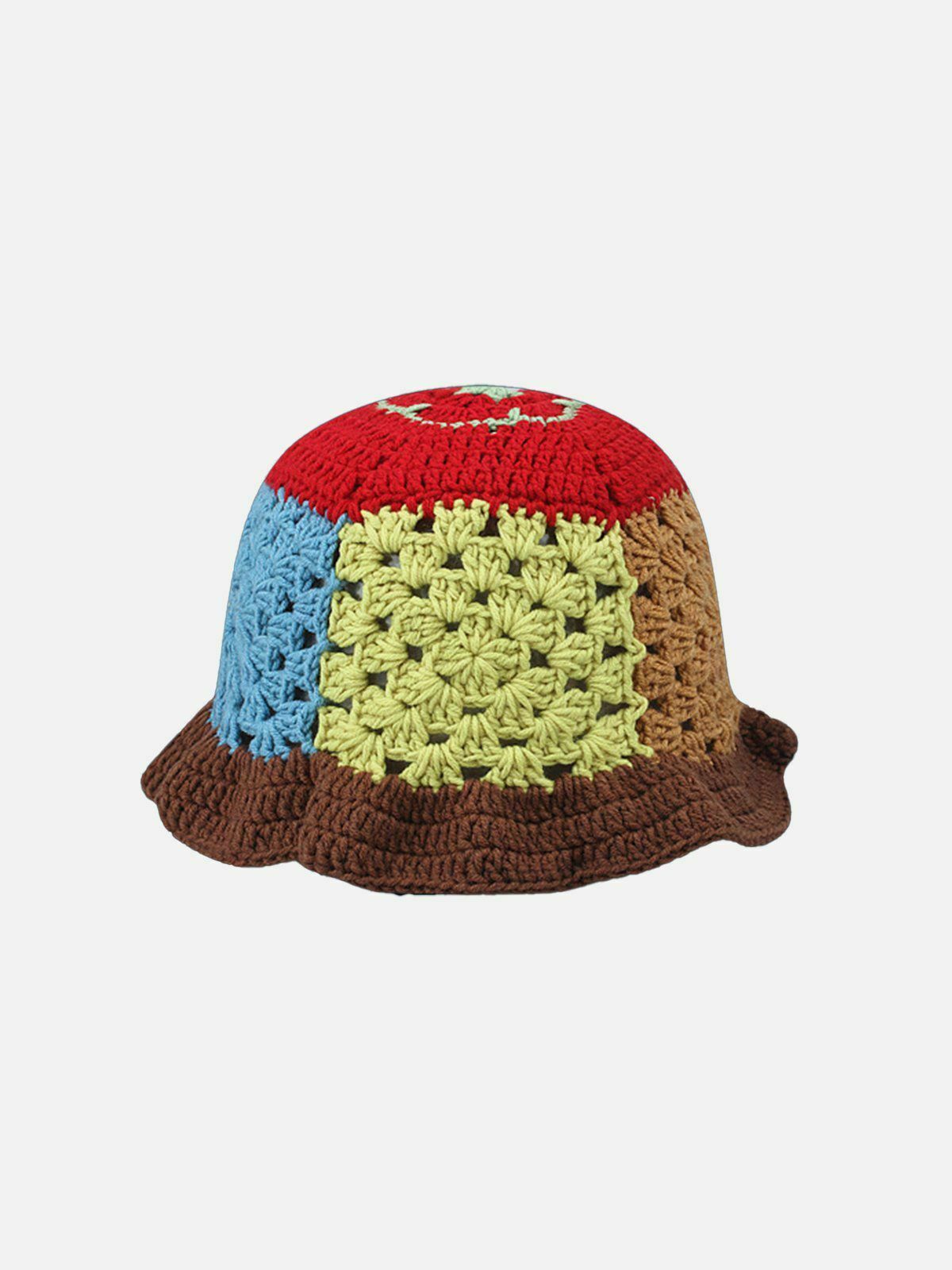 handmade crochet bucket hat   chic open knit design 7062