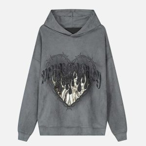 heart of thorns flame hoodie suede & edgy design 3461