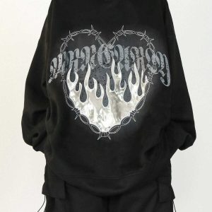 heart of thorns flame hoodie suede & edgy design 4290