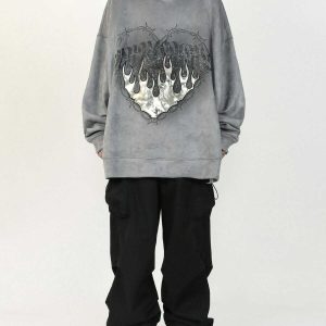 heart of thorns flame hoodie suede & edgy design 4392