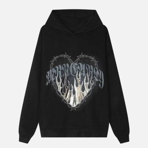 heart of thorns flame hoodie suede & edgy design 4717