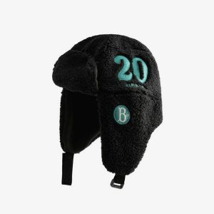 iconic  20 embroidered sherpa hat   youthful & warm 1452
