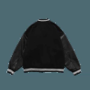 iconic bb black varsity jacket   youthful & urban style 2731