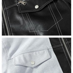iconic black & white jacket   sleek urban streetwear 2755