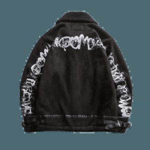 iconic bom black jacket   sleek urban streetwear essential 5494