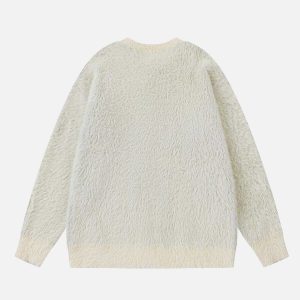 iconic cartoon cat sweater   jacquard knit urban chic 5510