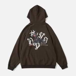 iconic doberman print hoodie   urban & youthful style 2690