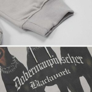 iconic doberman print hoodie   urban & youthful style 4501