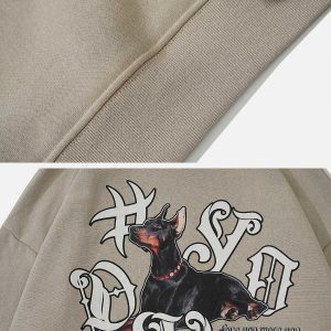 iconic doberman print hoodie   urban & youthful style 6970