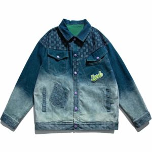 iconic gradient denim jacket youthful & crafted style 4869