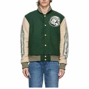 iconic green baseball jacket heart & mind design 2414