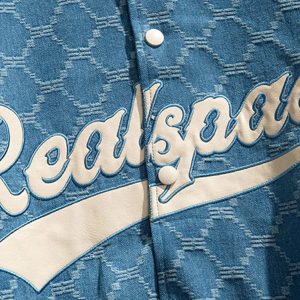 iconic grid letter varsity jacket   retro & youthful style 1515