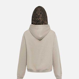 iconic leopard print hoodie   youthful & urban style 8148