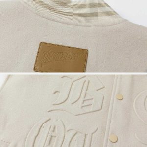 iconic letter embossed varsity jacket   youthful & crafted 8352