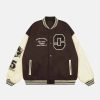 iconic letter embroidery varsity jacket   youthful & crafted 8406