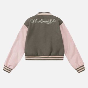 iconic letter embroidery varsity jacket   youthful urban style 2984