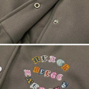 iconic letter embroidery varsity jacket   youthful urban style 4129