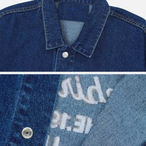 iconic lucky number jacket embroidered denim style 7378