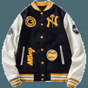 iconic mlbny baseball jacket   youthful & urban style 5425