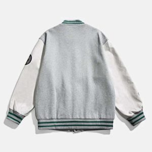 iconic patchwork 'luckyhorn' varsity jacket urban appeal 5846