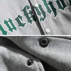iconic patchwork 'luckyhorn' varsity jacket urban appeal 8553