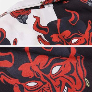 iconic patchwork devil shirt youthful short sleeve design 4947