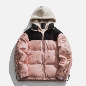 iconic patchwork hooded coat winter streetwear essential 5924