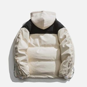 iconic patchwork hooded coat winter streetwear essential 6124