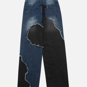 iconic patchwork jeans   youthful & edgy streetwear staple 2885