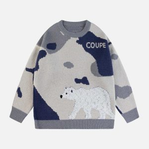 iconic polar bear patchwork sweater   youthful & crafted 4919