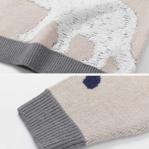 iconic polar bear patchwork sweater   youthful & crafted 8449