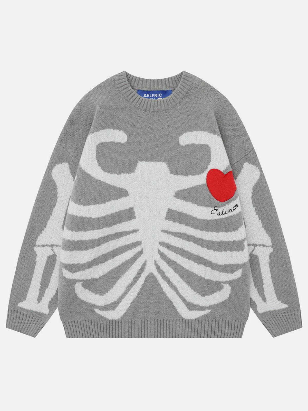 iconic skeleton jacquard sweater   urban & trendy fit 8137