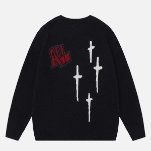 iconic skeleton jacquard sweater urban & youthful appeal 4544