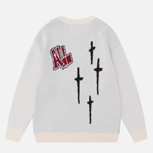 iconic skeleton jacquard sweater urban & youthful appeal 7765