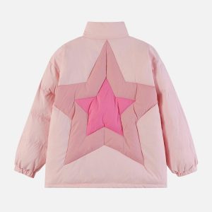 iconic star patchwork coat gradient design & winter chic 5514