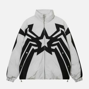 iconic star spider coat   youthful & edgy streetwear 7568