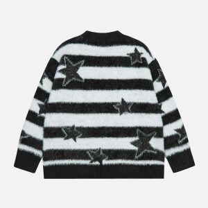 iconic stripe star sweater youthful & dynamic design 1340
