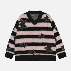 iconic stripe star sweater youthful & dynamic design 3463