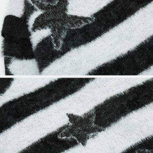 iconic stripe star sweater youthful & dynamic design 5115