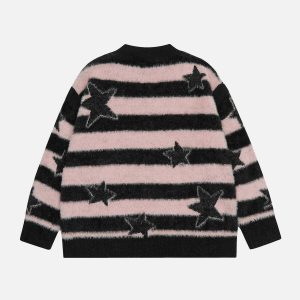 iconic stripe star sweater youthful & dynamic design 7351