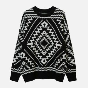 iconic totem graphic sweater youthful & dynamic design 3890
