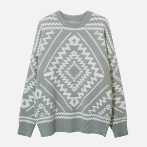 iconic totem graphic sweater youthful & dynamic design 4377