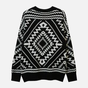 iconic totem graphic sweater youthful & dynamic design 5226