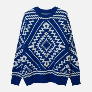 iconic totem graphic sweater youthful & dynamic design 8605