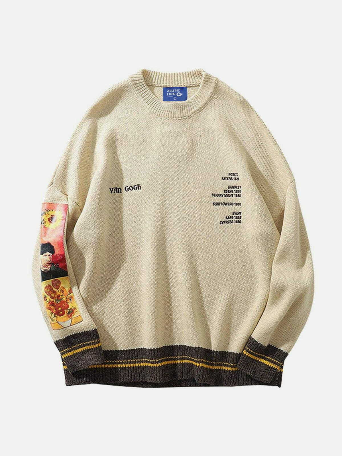 iconic van gogh sunflowers sweater   youthful artistic flair 7680
