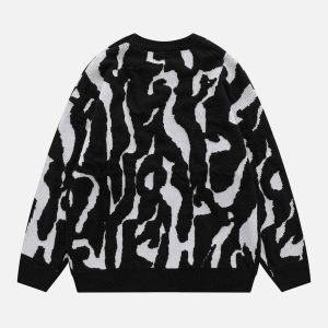 iconic zebra jacquard sweater dynamic print & style 3069