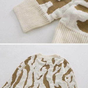 iconic zebra jacquard sweater dynamic print & style 8198