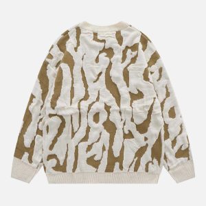 iconic zebra jacquard sweater dynamic print & style 8391